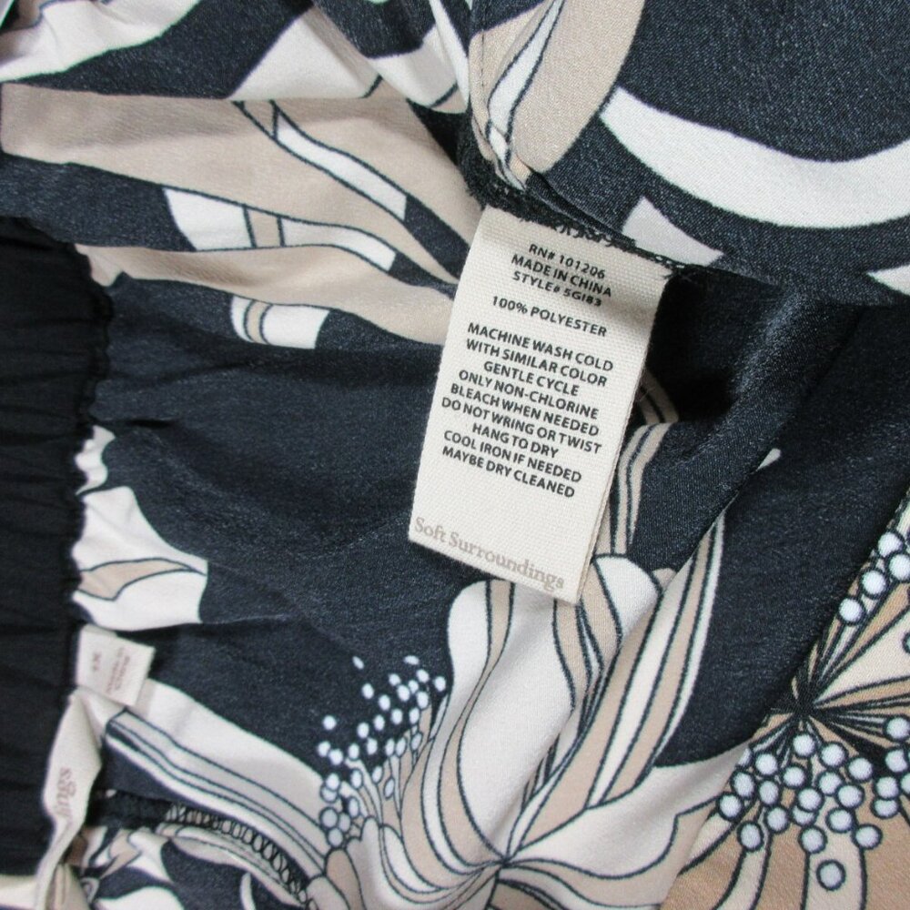 Soft Surroundings womens black beige Yara wide leg Hawaiian pants 1Xx30 NWT - Picture 7 of 11